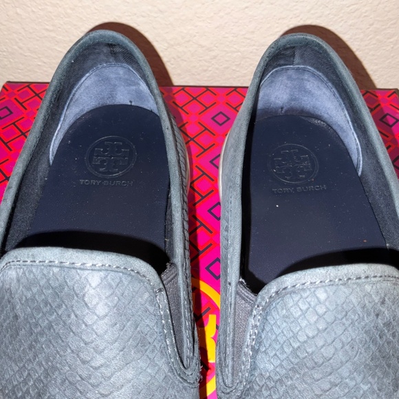 TORY BURCH Lennon Slip-On Sneaker Cobra Nubuck Navy Blue Size 9 with box - Picture 8 of 10